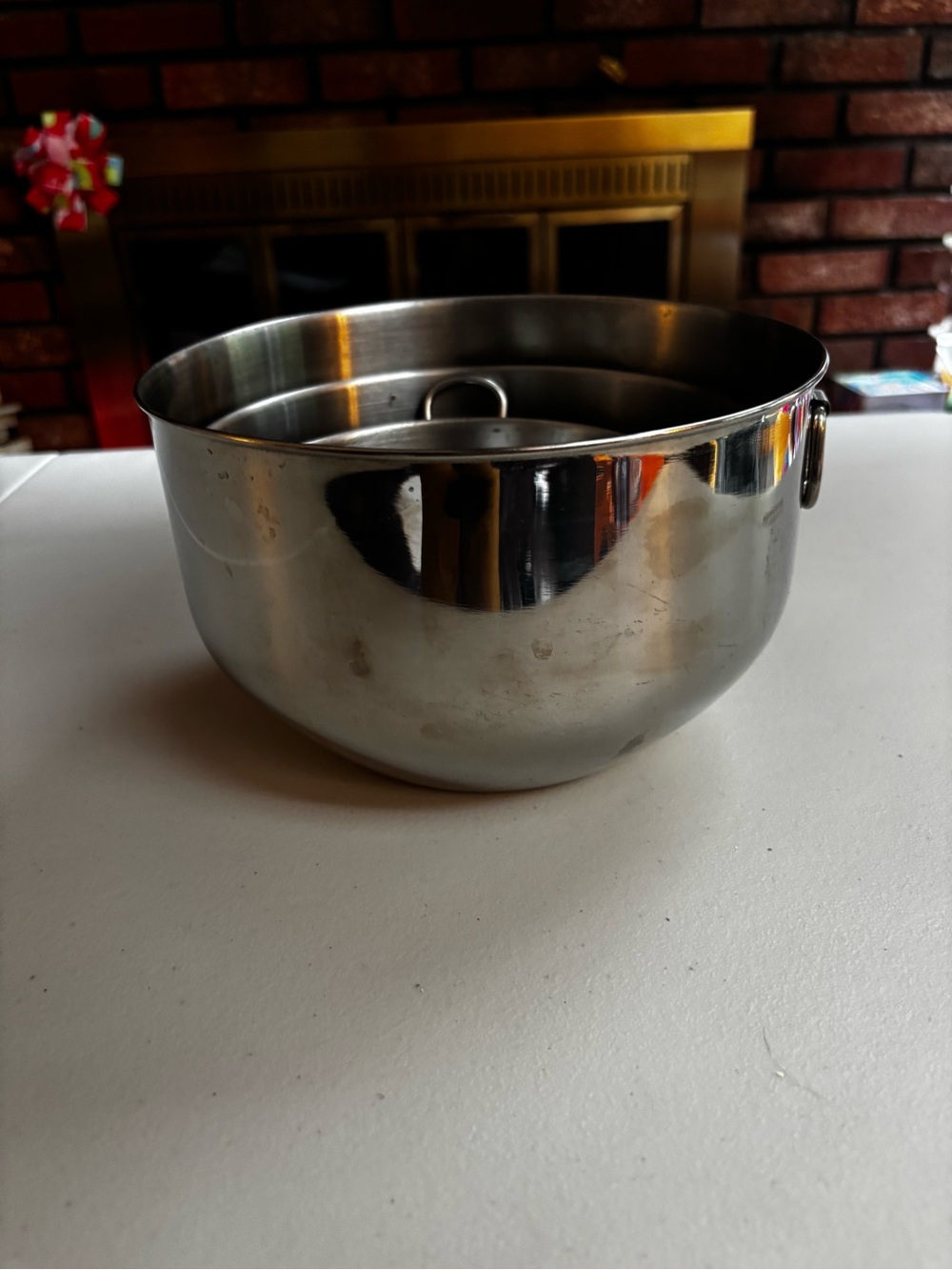 3 PC Farberware Nesting Stainless Steel Mixing Batter Bowls-Thumb Ring Handles